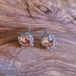 Large Pink cz Earrings